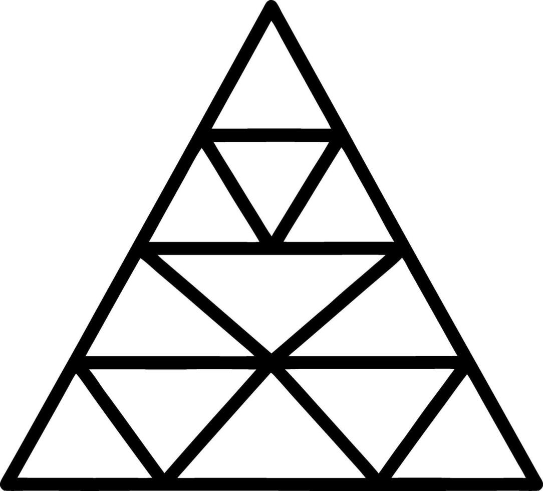 Intricate Geometric Triangle Pattern for Tattoo Design and Coloring Activities vector