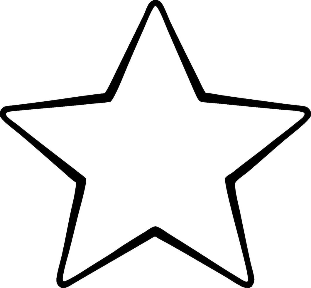 Bold Black Star Outline Design for Tattoo Ideas and Coloring Books vector