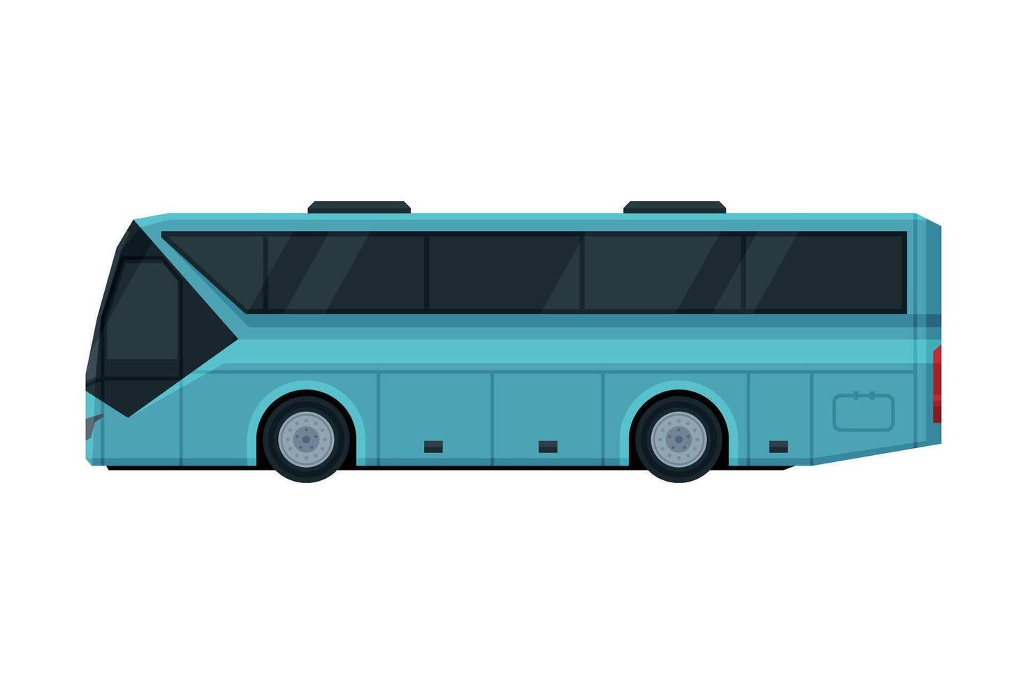 Modern Passenger Bus, Side View, Public Transportation Vehicle Flat Illustration vector