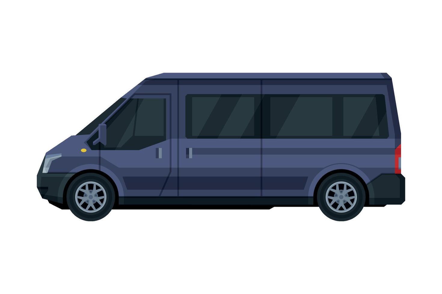 Mini Van Car, Public or Cargo Transportation Vehicle Flat Illustration vector