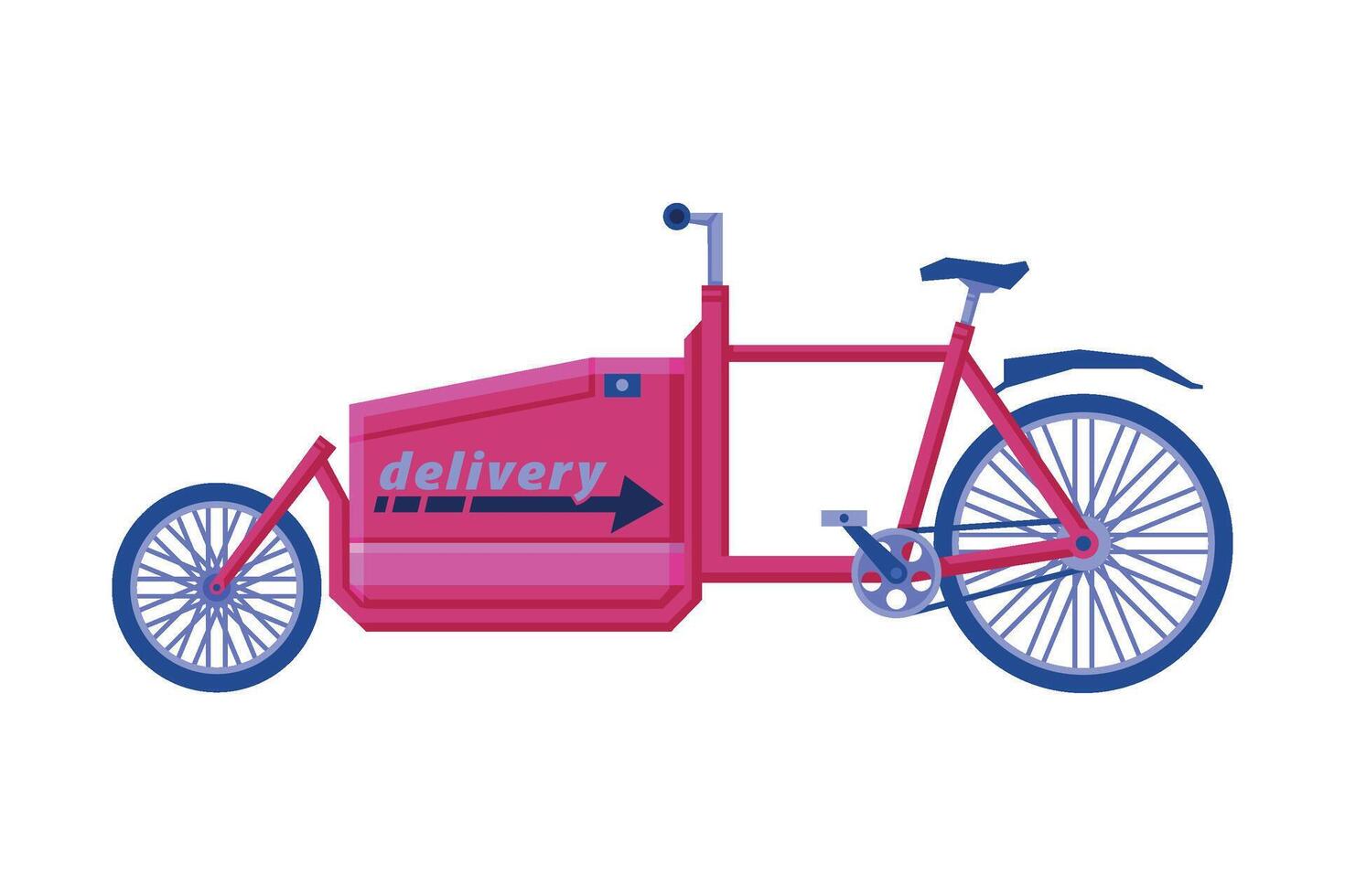 Delivery Bike, Express Delivery Service Vehicle, Cargo Transportation Flat Illustration vector