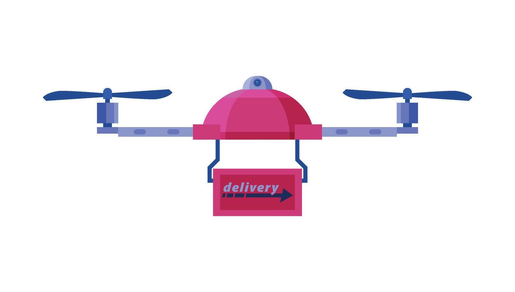 Package Delivery Drone, Express Delivery Air Service Vehicle Flat Illustration vector