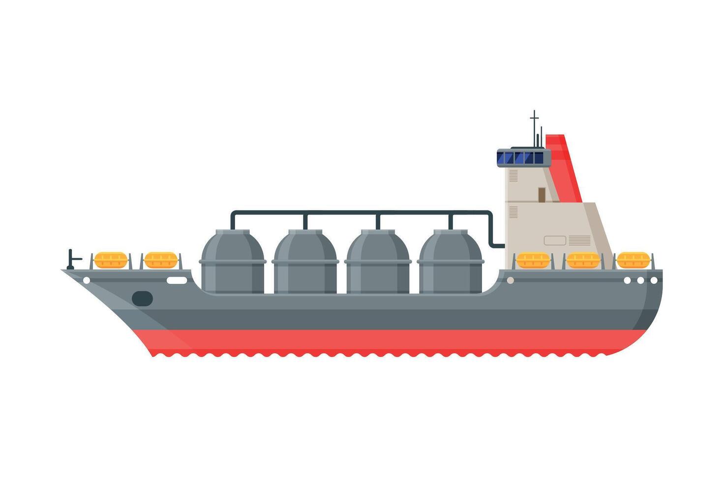 Ro Ro Ship Vessel, Side View, Water Transport, Sea or Ocean Transportation Illustration vector