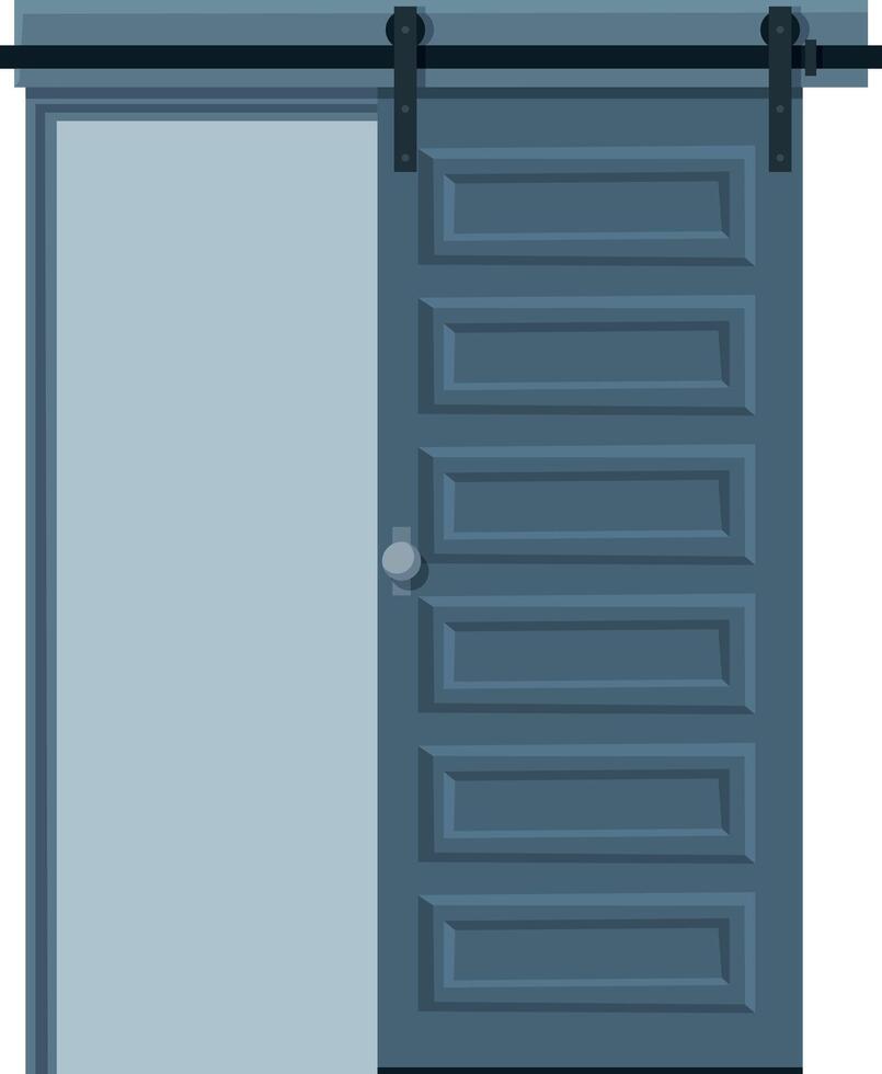 Classic Grey Sliding Door, Modern Apartment Design Element Illustration vector