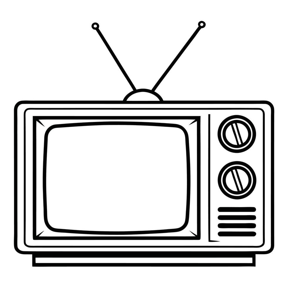 Minimalist Vintage Television Illustration Retro Tech Design vector