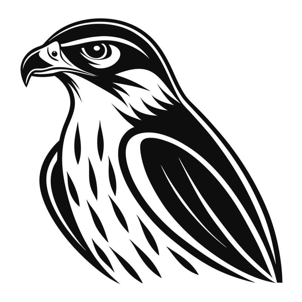 Sharp Falcon Bird Shape Minimalist Raptor Art vector