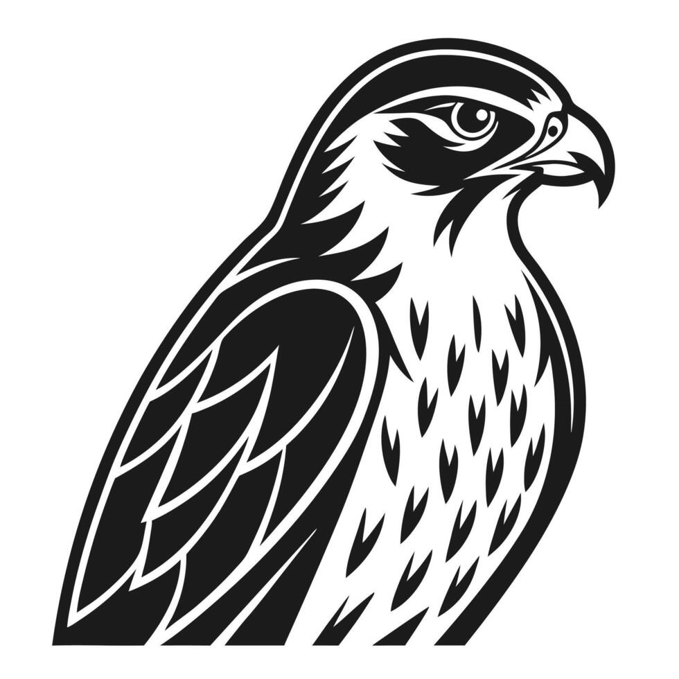 Stylized Falcon Silhouette Elegant Avian Art vector