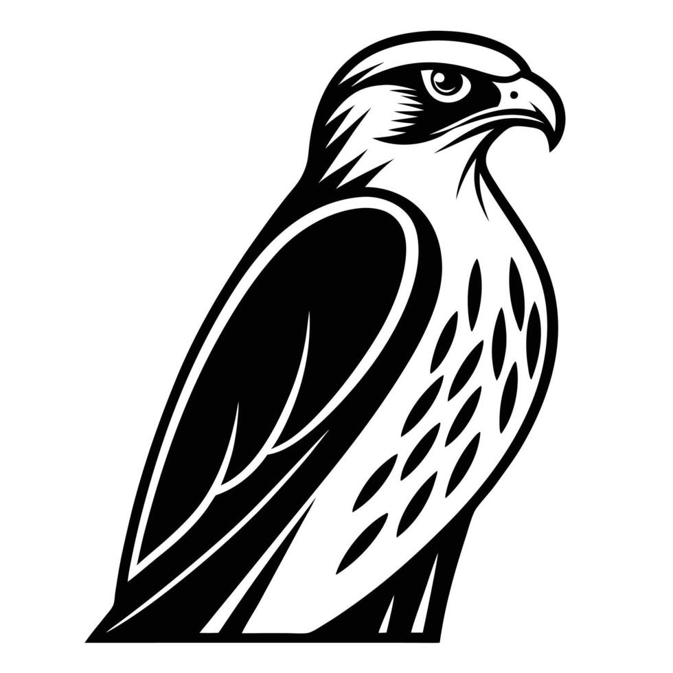 Minimalist Falcon Illustration Powerful Bird Symbol vector