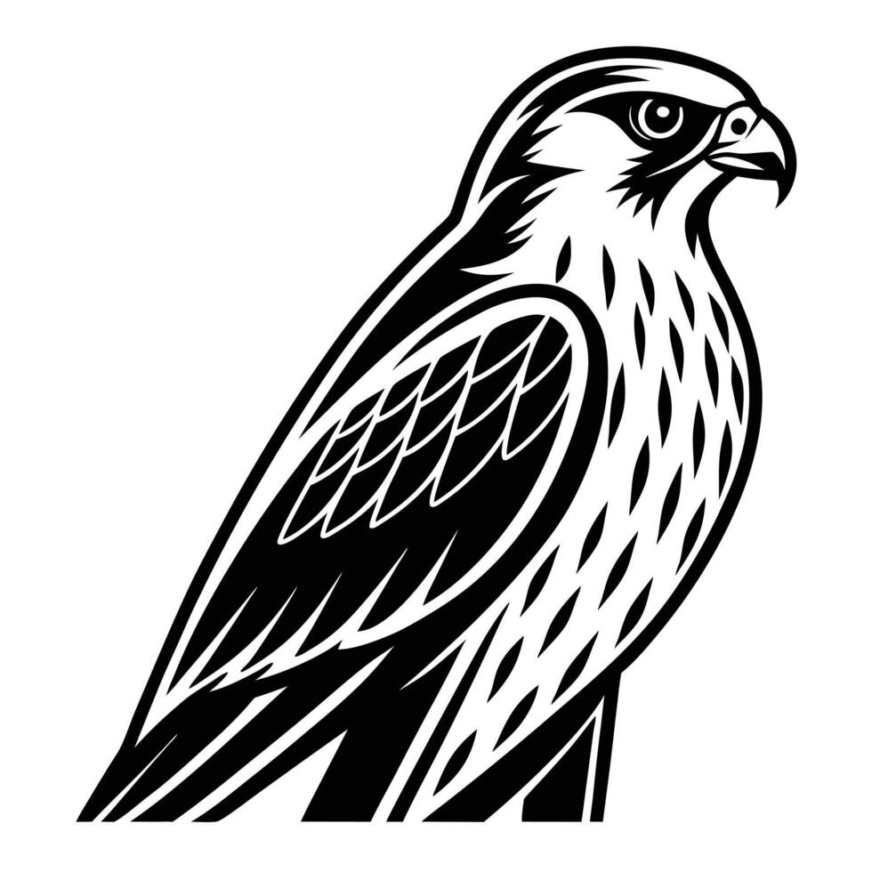 Bold Falcon Silhouette Minimalist Raptor Design vector