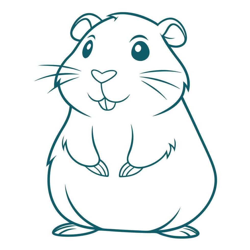 Guinea Pig Clipart Black and White Rodent Silhouette vector