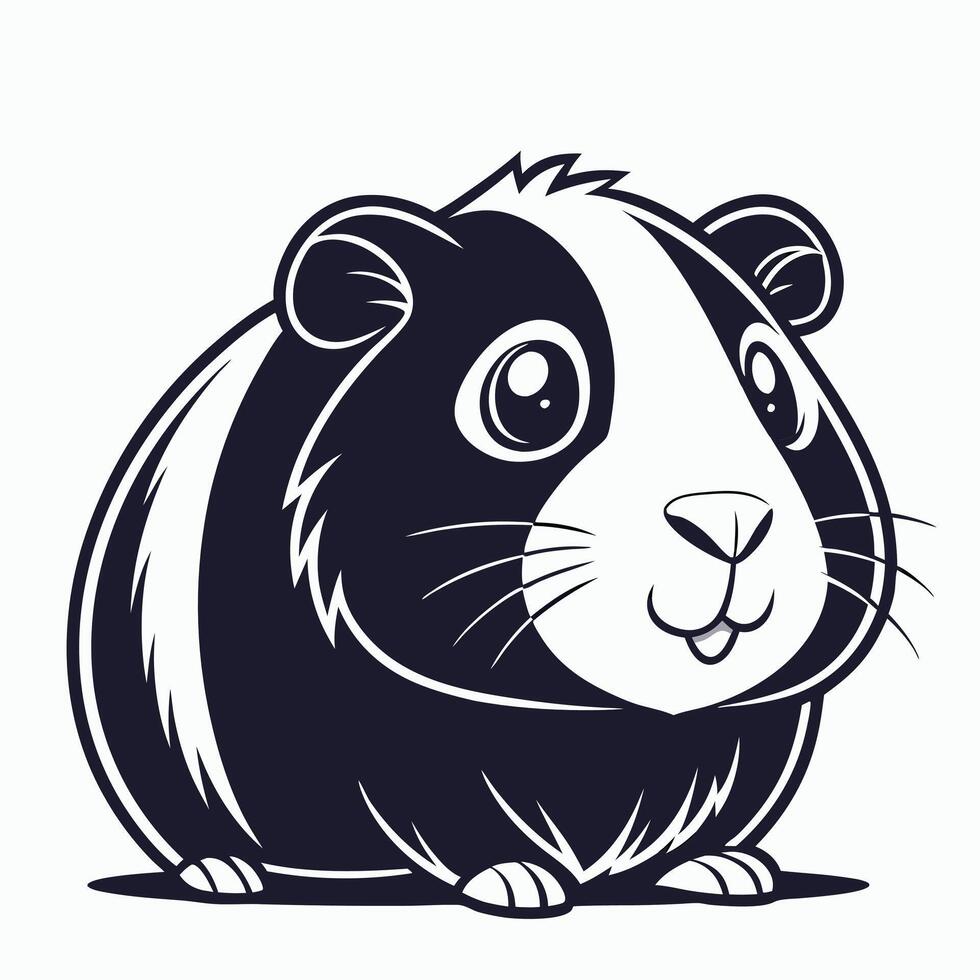 Guinea Pig Silhouette Art Clean Minimal Pet Outline vector