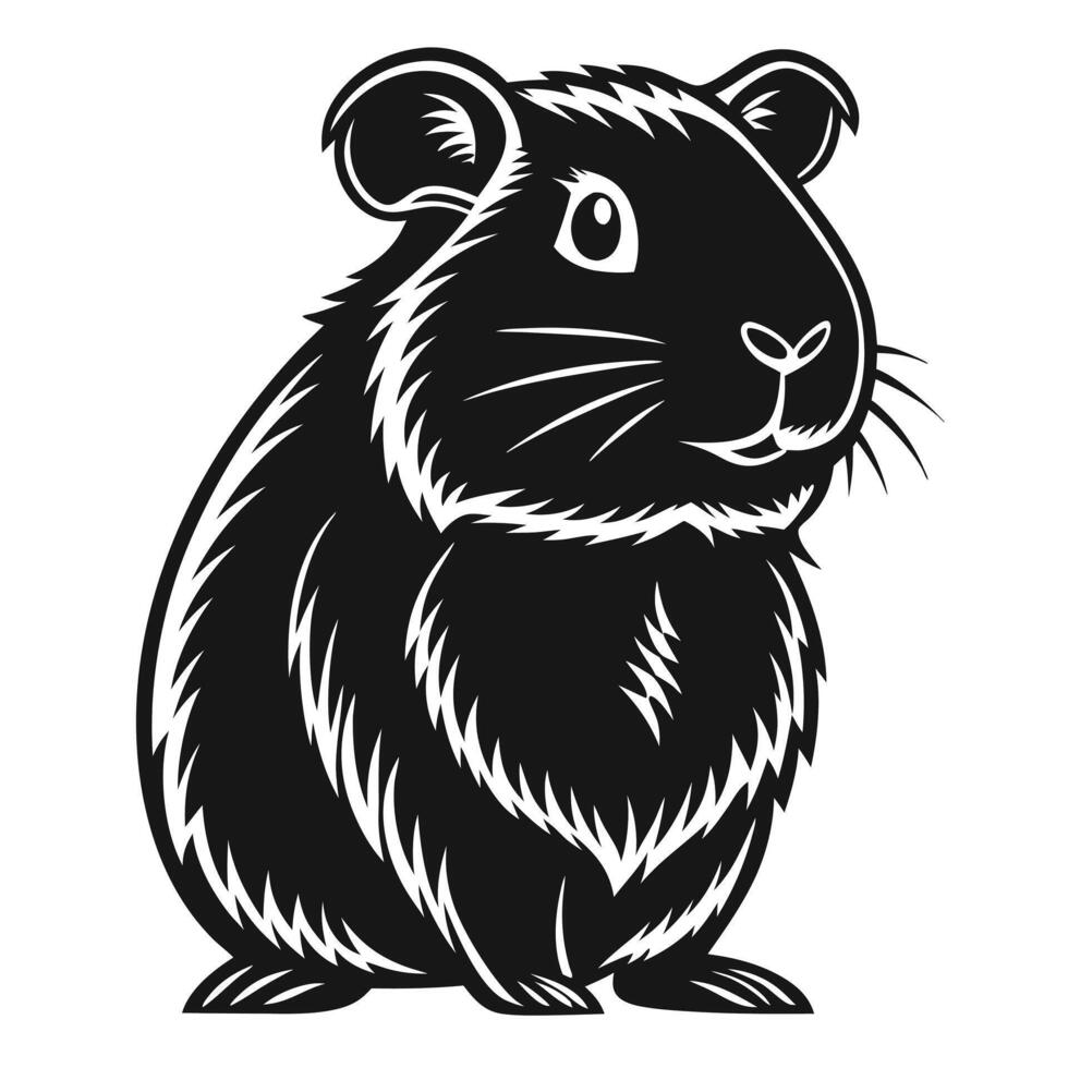 Guinea Pig Outline Elegant Minimalist Rodent Icon vector