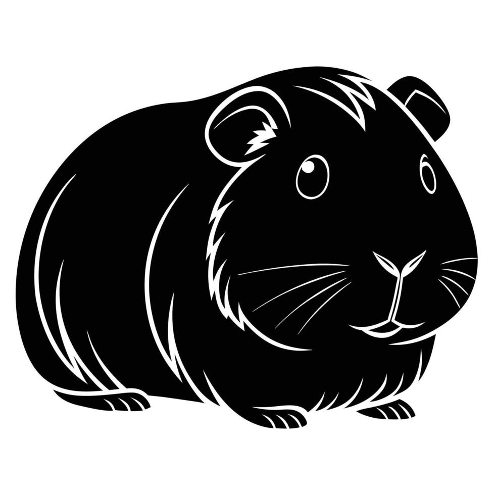 Guinea Pig Silhouette Minimal Pet Art vector