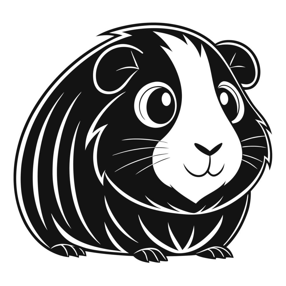 Pet Guinea Pig Silhouette Simple Line Icon vector