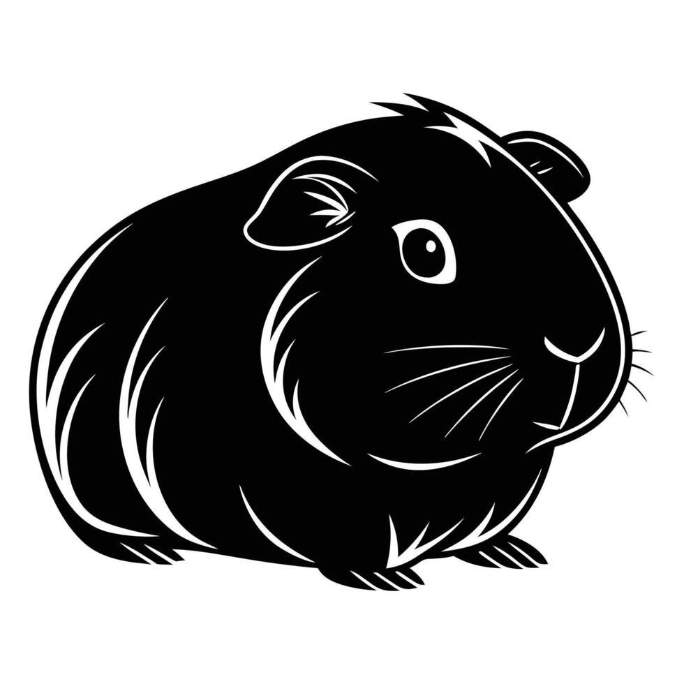 Black Rodent Silhouette Guinea Pig Symbol vector