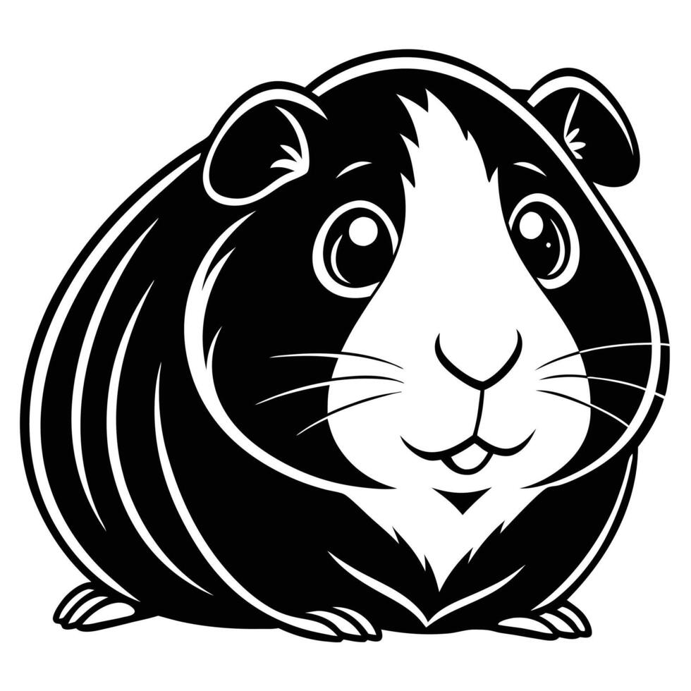 Guinea Pig Outline Modern Silhouette Animal Icon vector