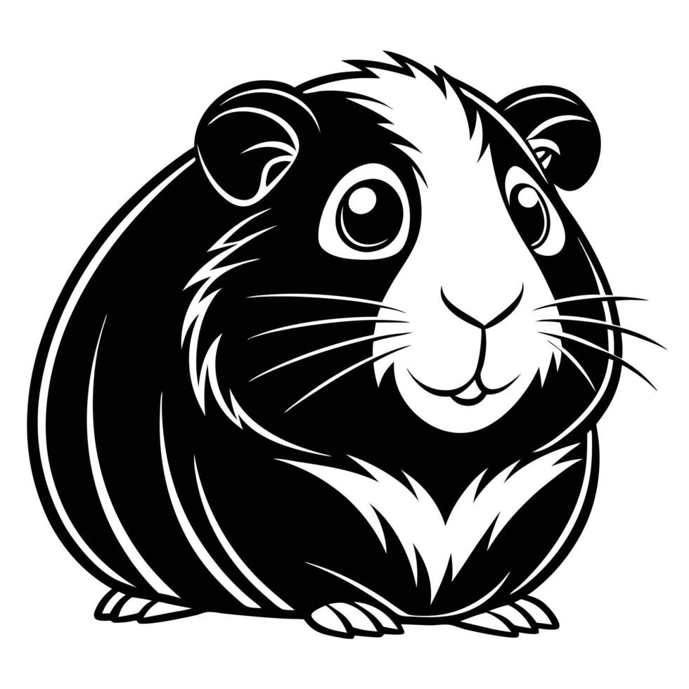Guinea Pig Silhouette Icon Minimalist Rodent Design vector