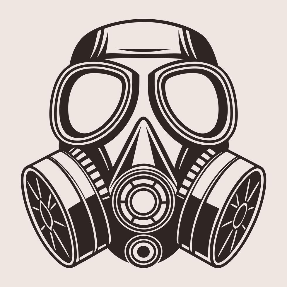 Clean Gas Mask Graphic Minimalist Protective Equipment Symbol vector