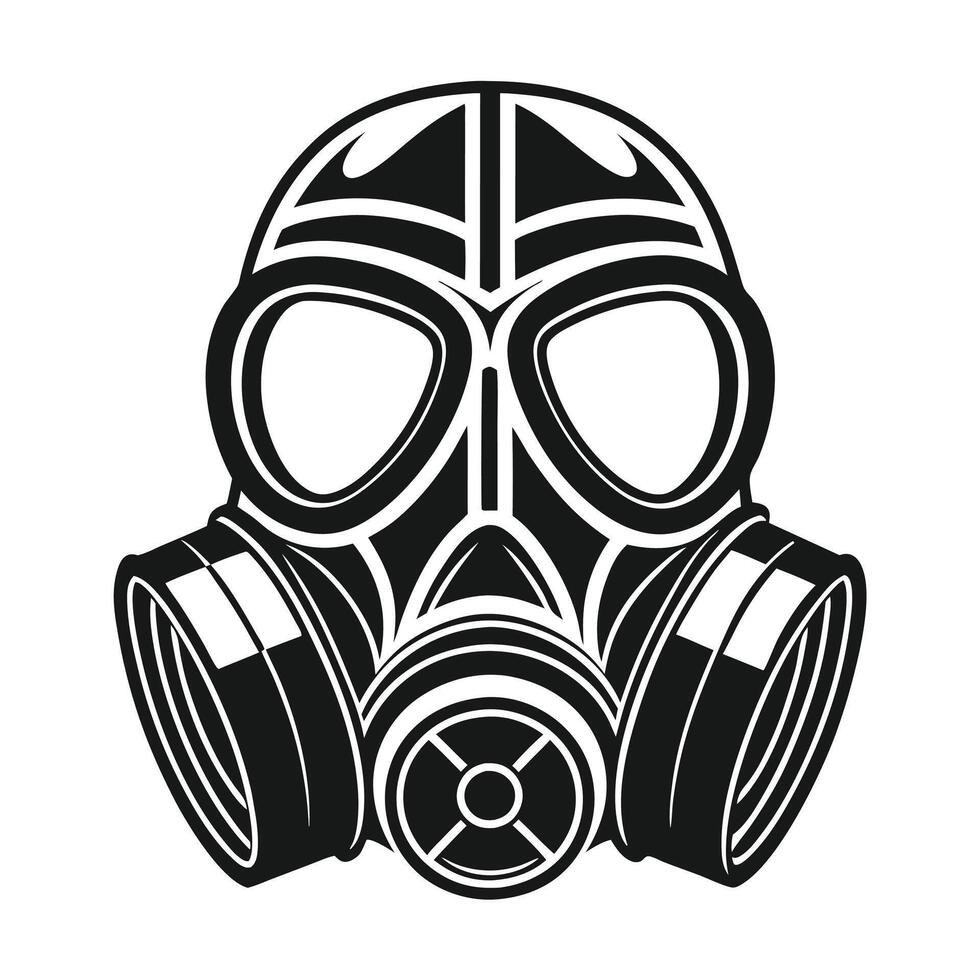 Modern Gas Mask Silhouette Bold Survival Icon for Hazardous Environments vector