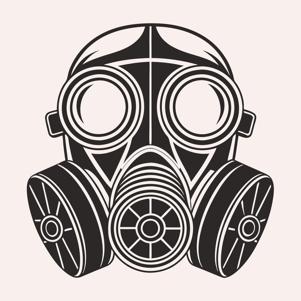 Silhouette of Gas Mask Modern Minimalist Protection Symbol vector