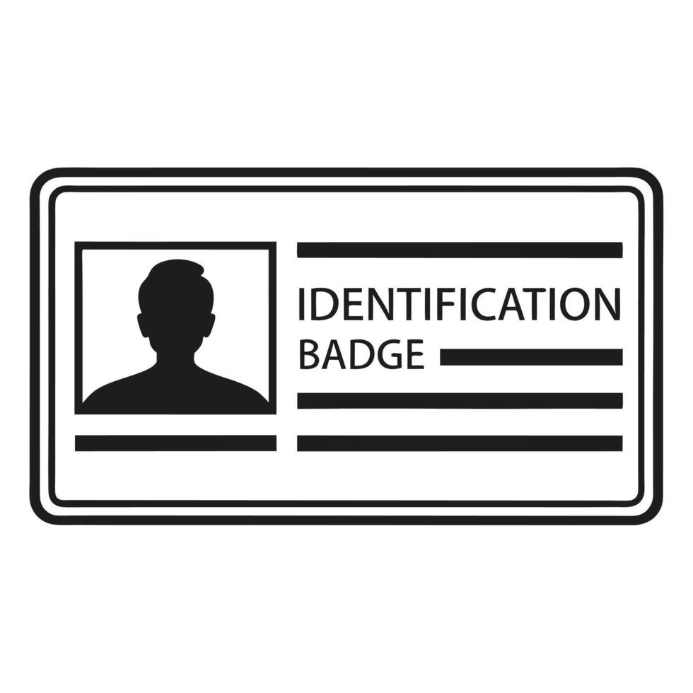 Minimalist ID Badge Icon Clean Professional Identification Design vector