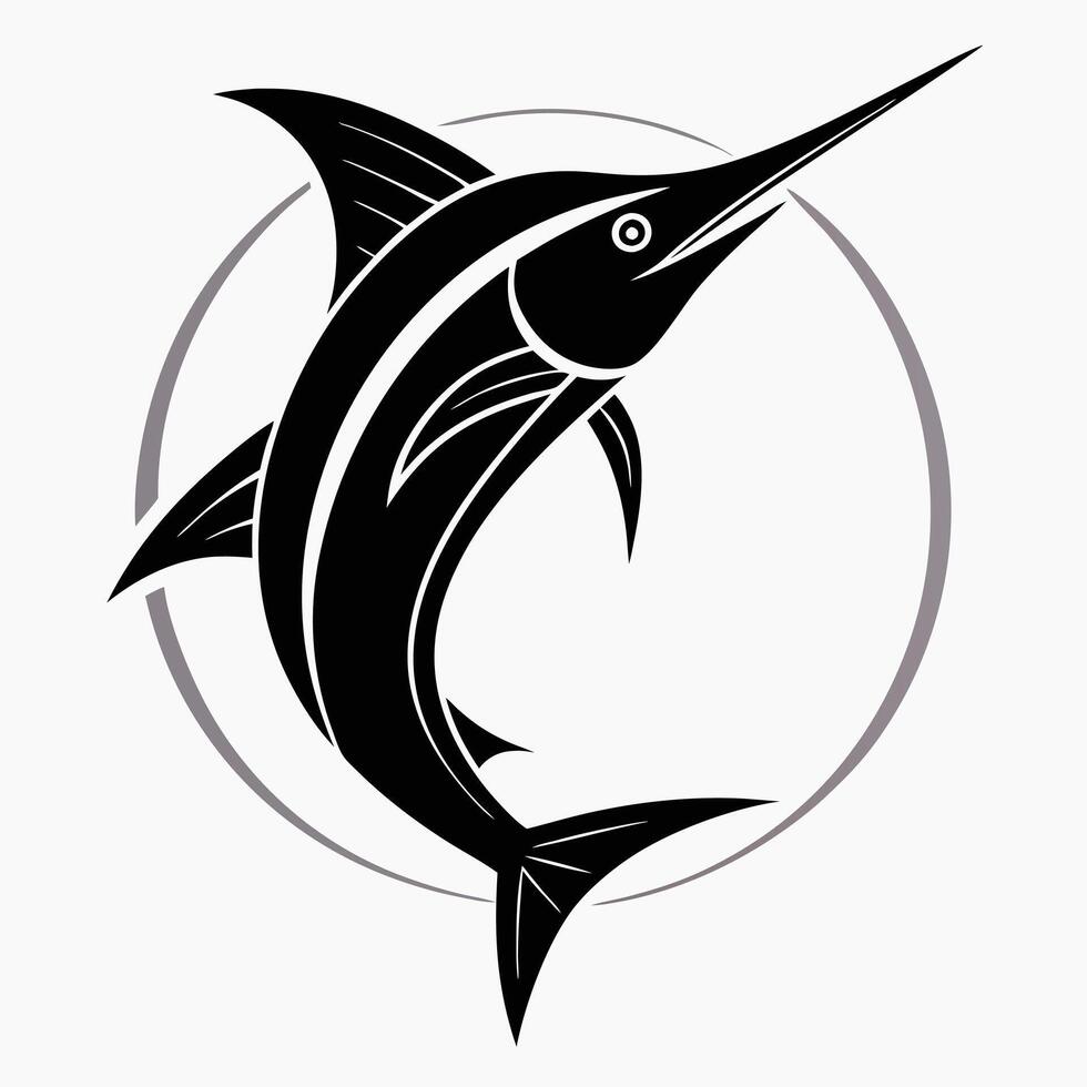 Marlin Fish Dynamic Silhouette Minimalist Ocean Design for Sea Lovers vector