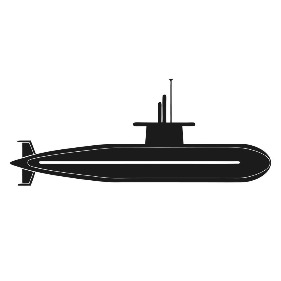 Submarine Icon Minimalist Oceanic Exploration Design vector