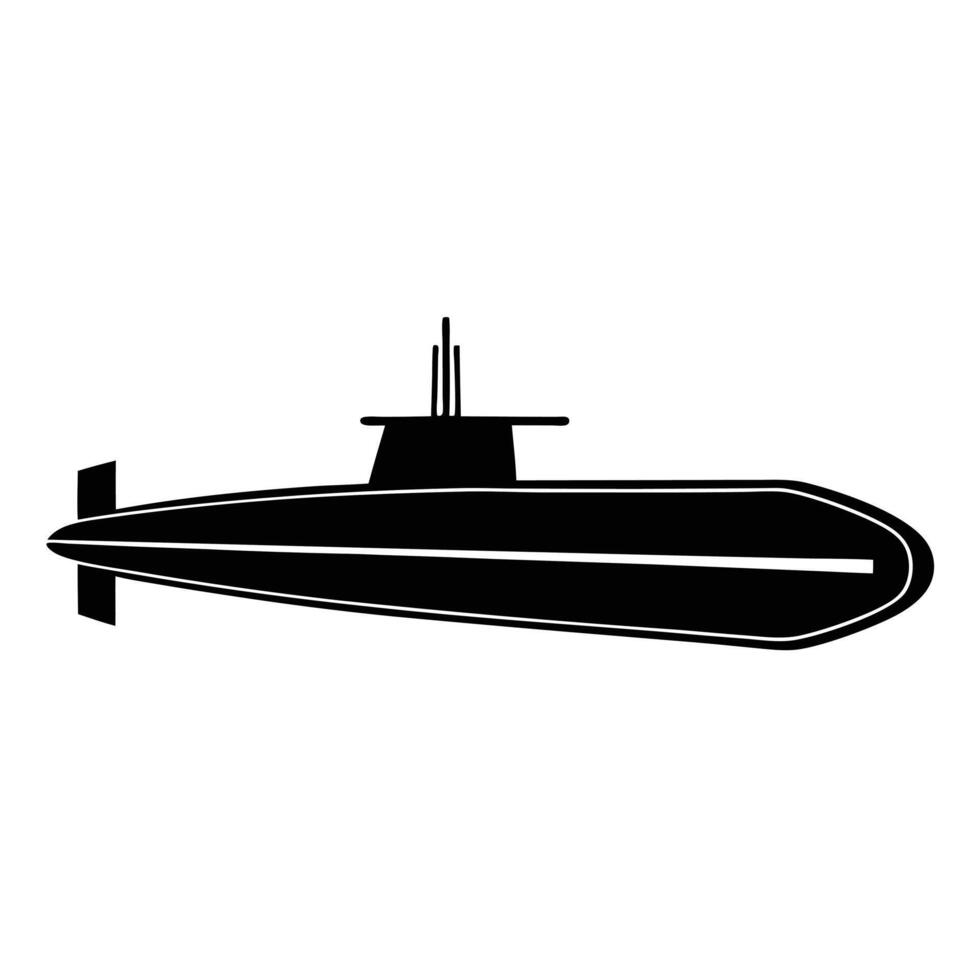 Clean Submarine Illustration Contemporary Maritime Symbol vector