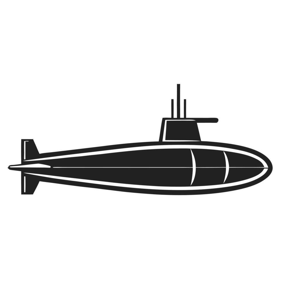 Submarine Symbol Modern Minimalist Nautical Concept vector