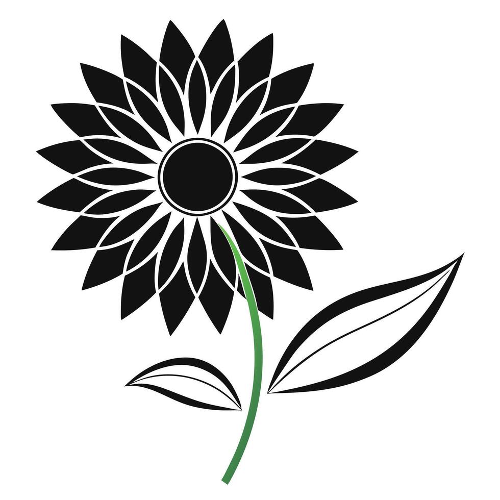 Rustic Sunflower Silhouette for Organic Projects vector