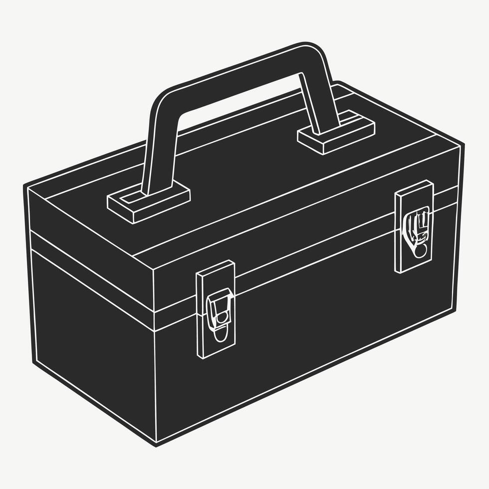 Simple Toolbox Silhouette for Home Improvement Graphics vector