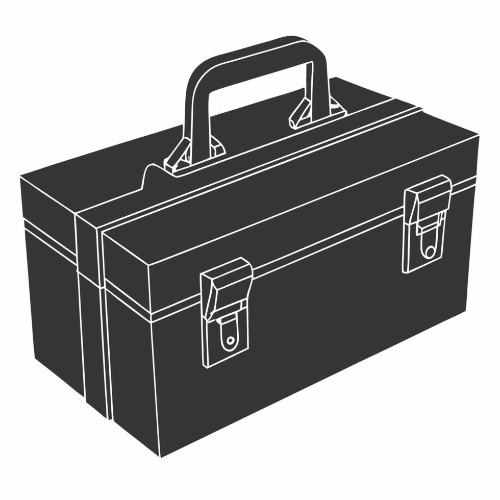 Black Toolbox Silhouette for Builder and Maintenance Themes vector