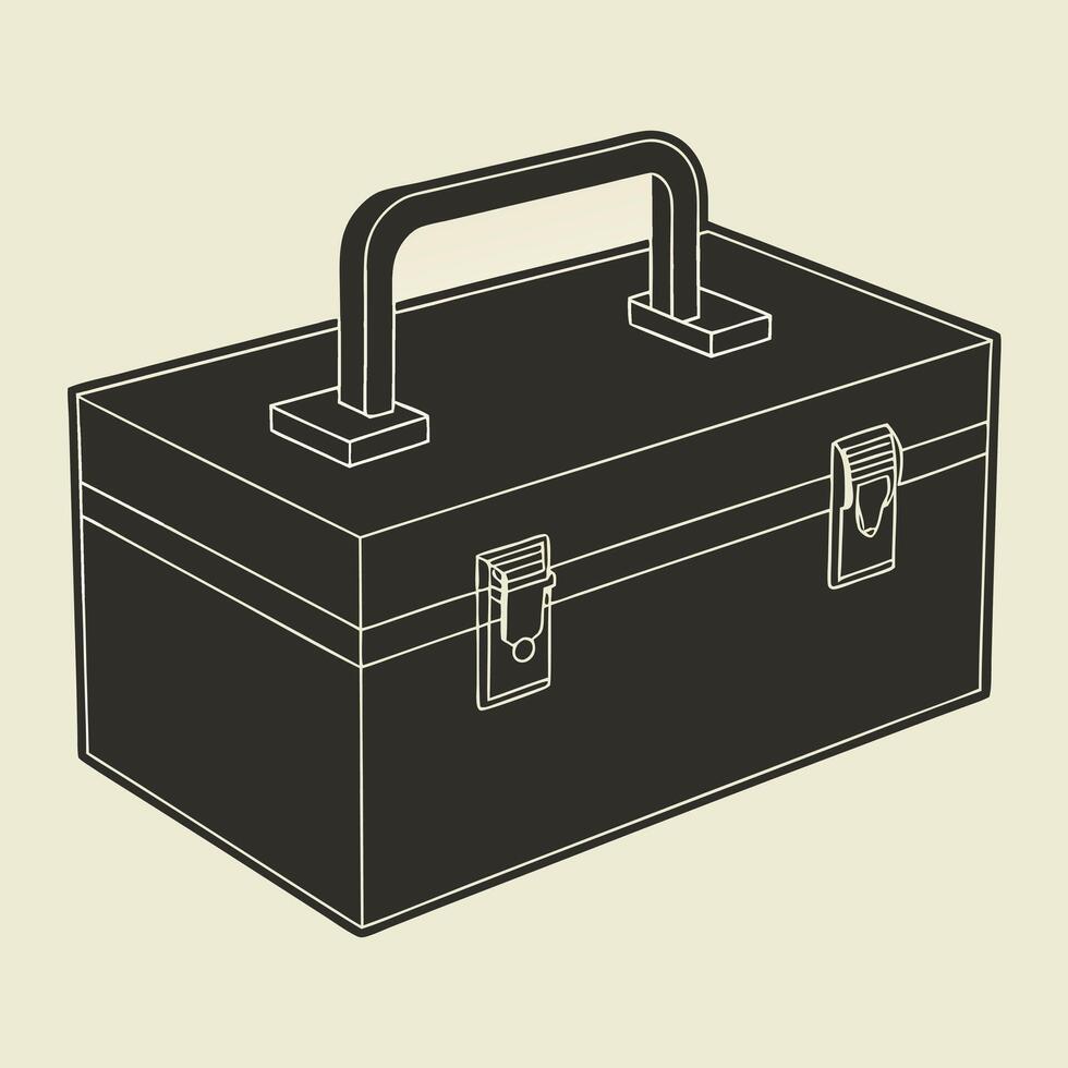 Sleek Toolbox Silhouette for Construction and Handyman Graphics vector