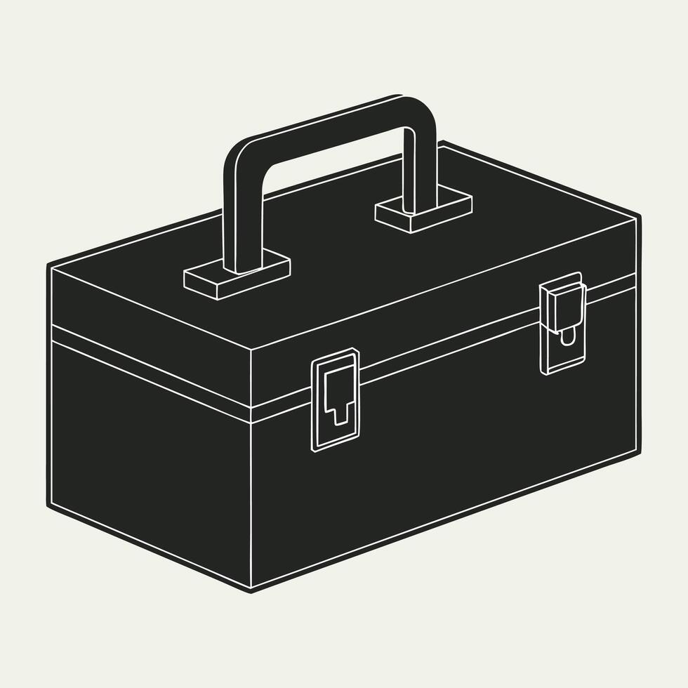 Modern Toolbox Icon in Clean Black Silhouette Style vector