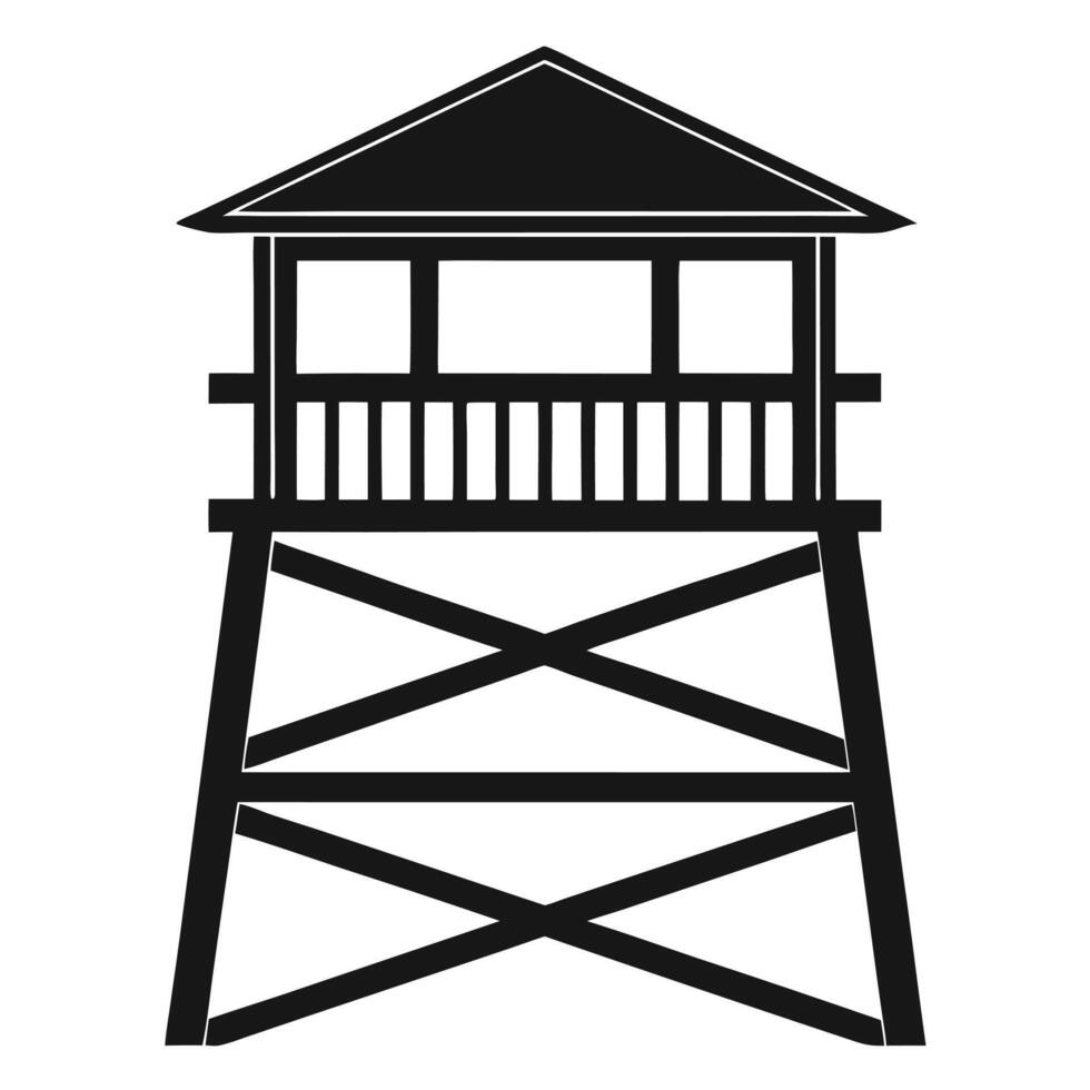 Silhouette of Watchtower for Functional and Tactical Designs vector