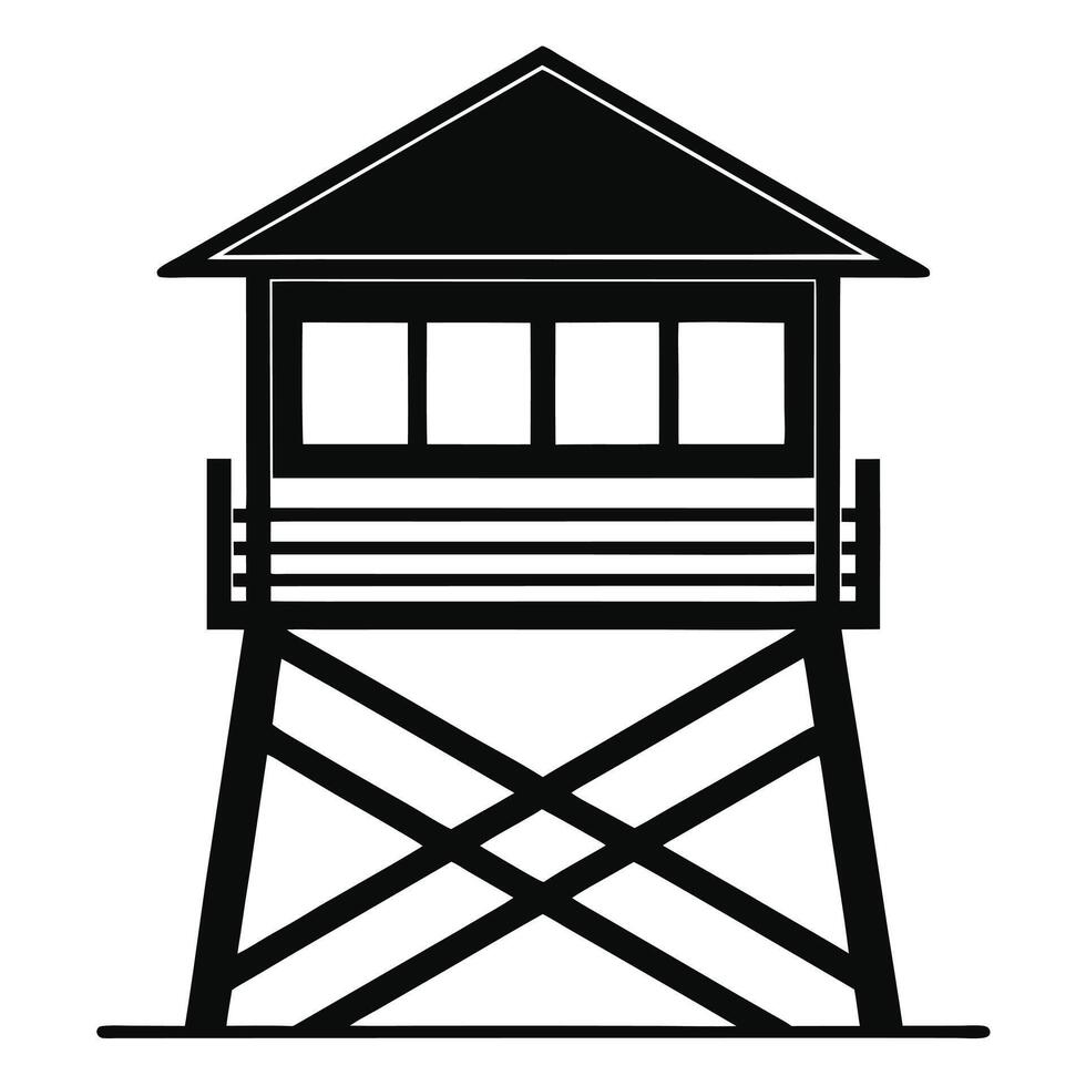 Simplified Watchtower Illustration with a Focus on Form vector