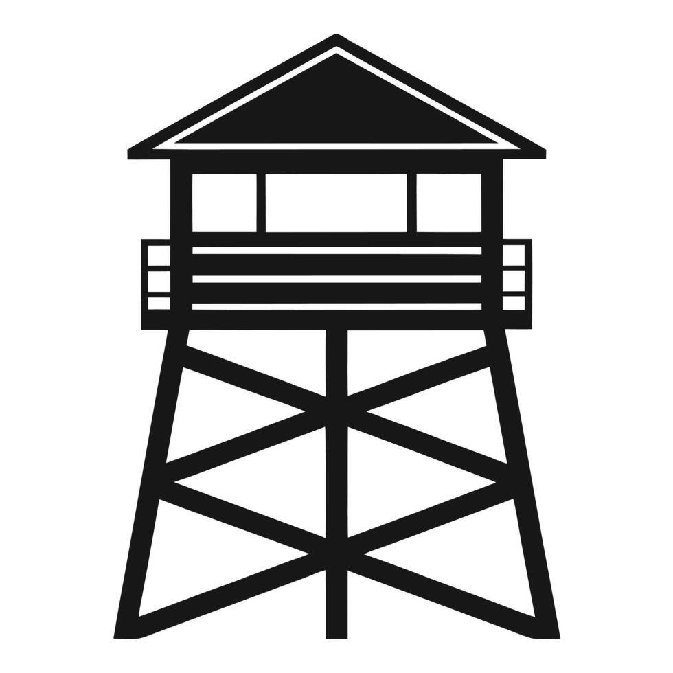 Bold Watchtower Silhouette with Industrial Aesthetic vector