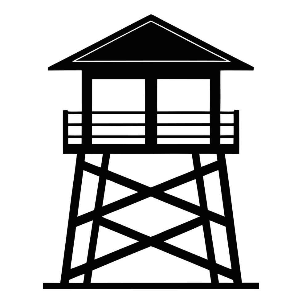 Watchtower Silhouette Perfect for Guard, Border, or Safety Themes vector