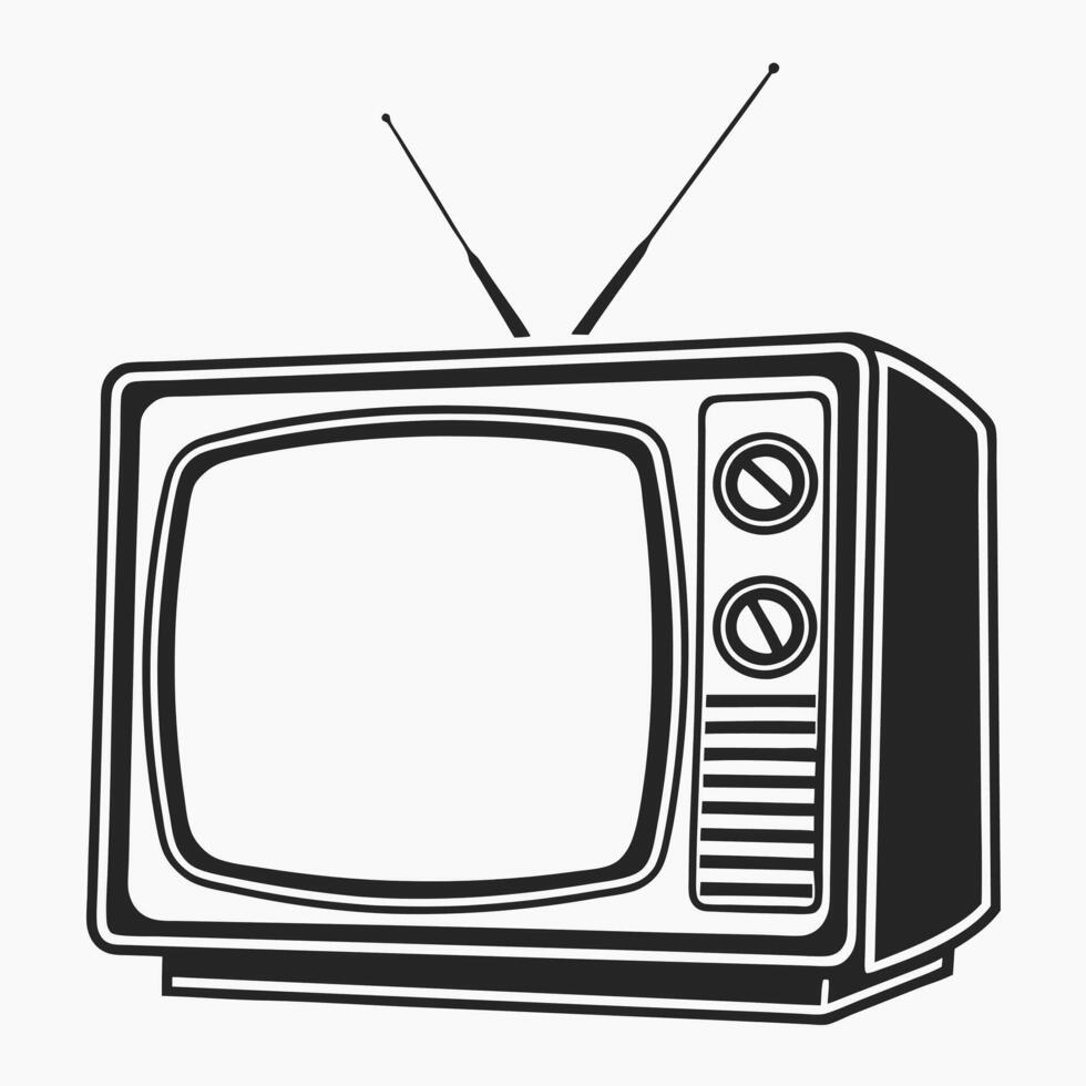 Simple Vintage Television Icon for Retro Artworks vector