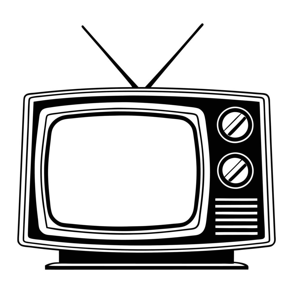 Minimalist Icon of Retro Television Set vector