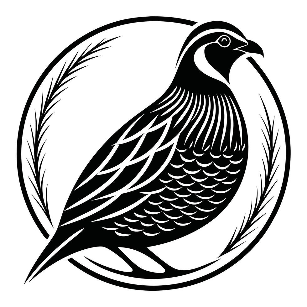 Nature Inspired Quail Silhouette for Clean, Minimalist Art vector