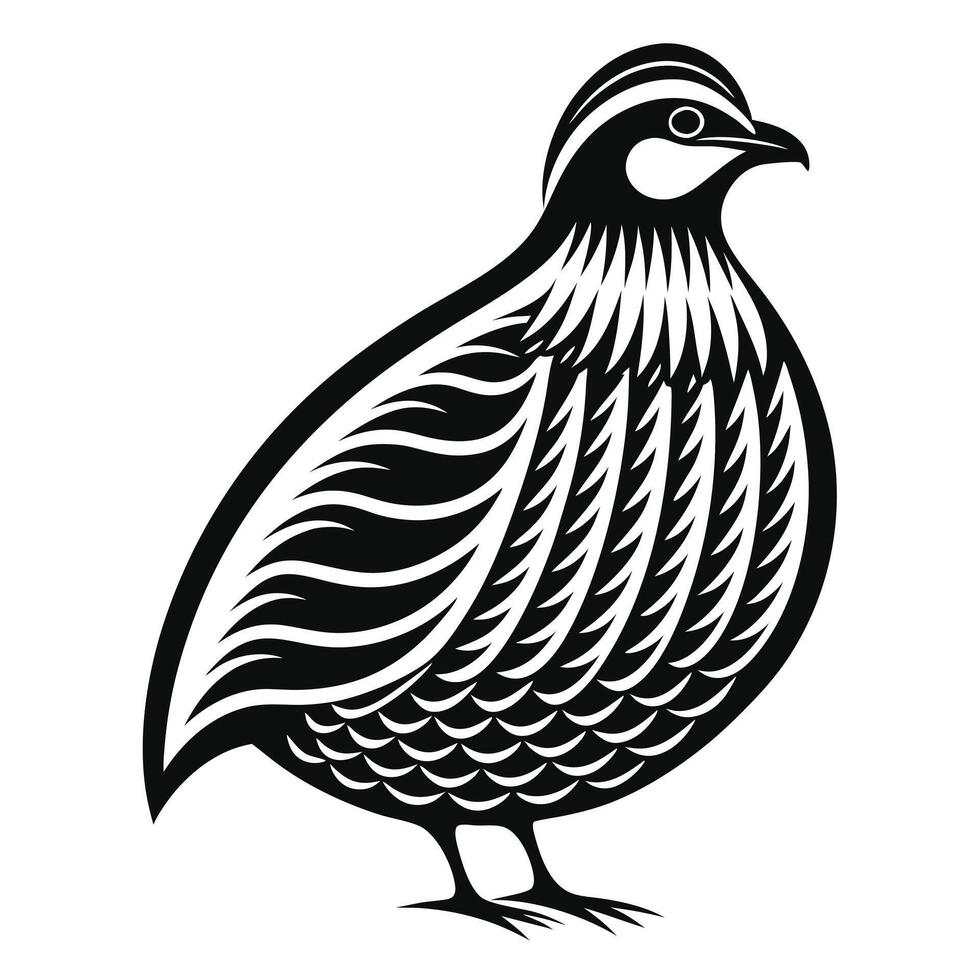 Quail Silhouette Icon for Minimalist Nature Designs vector