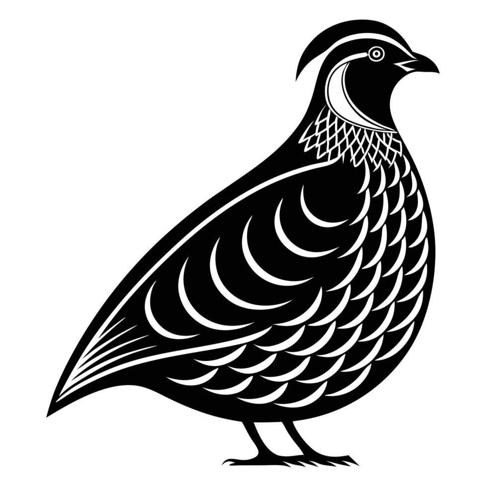 Elegant Quail Silhouette for Nature-Inspired Designs vector
