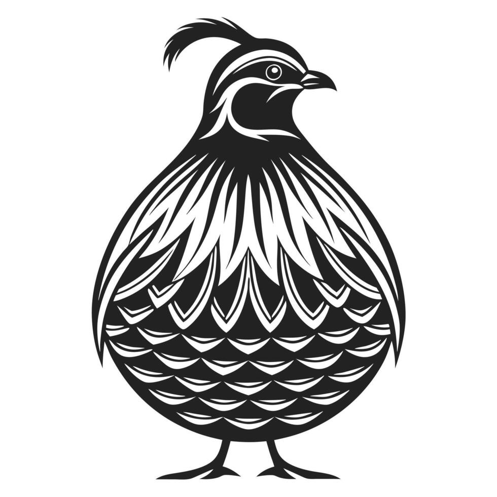 Minimalist Quail Bird Silhouette Elegant Nature Artwork vector