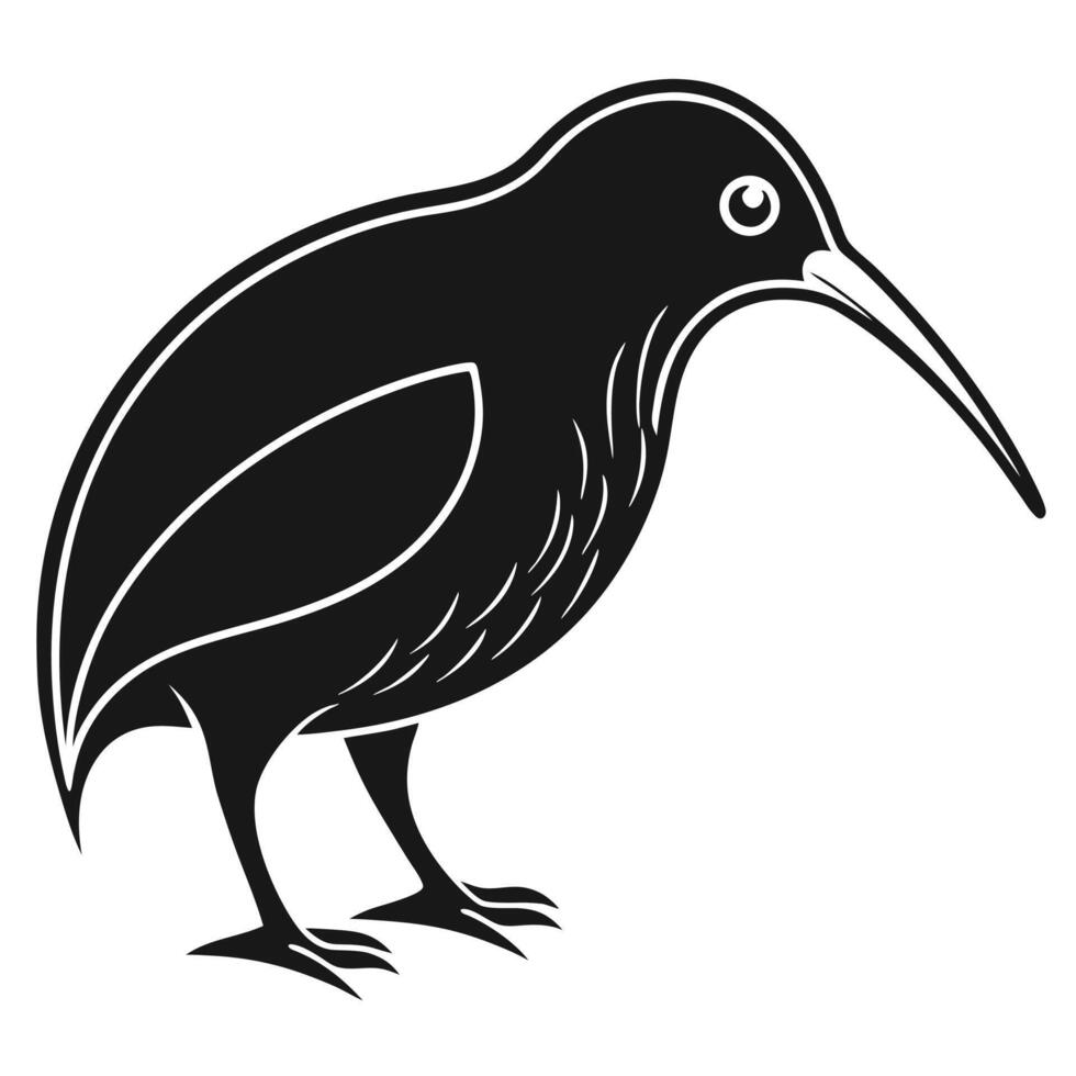 Kiwi Bird Silhouette Logo for Wildlife Branding vector