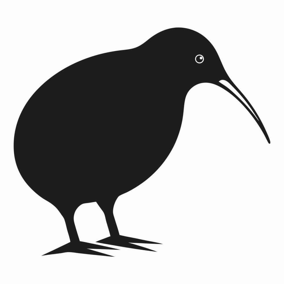 Flat Kiwi Bird Silhouette for Nature Designs vector