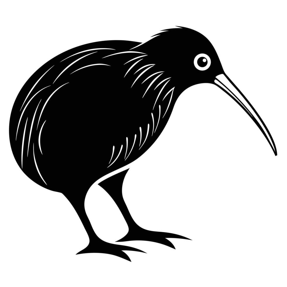 Kiwi Bird Silhouette Graphic for Wildlife Lovers vector