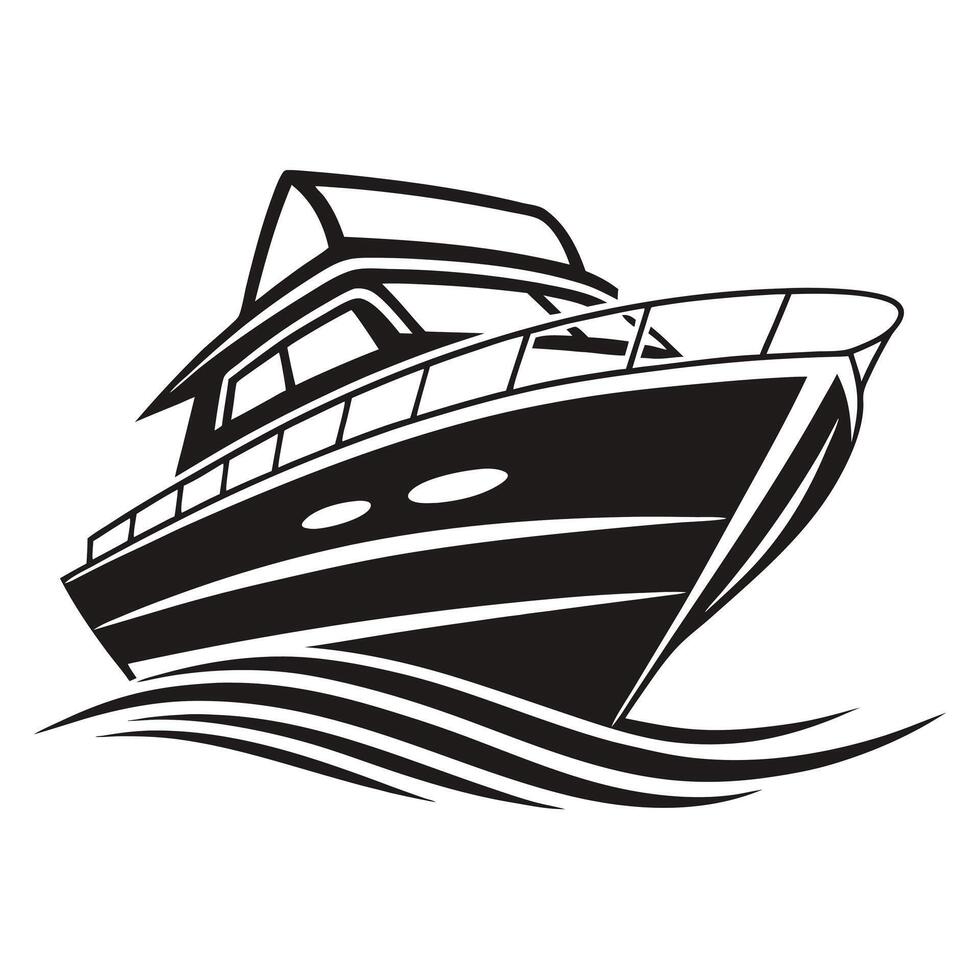 Minimalist Yacht Silhouette Design for Creative Use vector