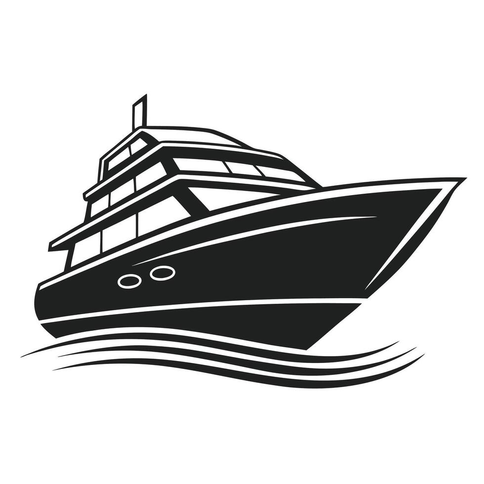 Minimalist Sea Vessel Silhouette for Modern Design Use vector