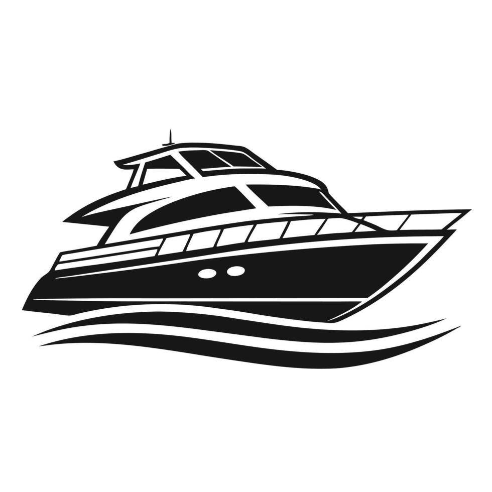 Yacht Outline Silhouette for Luxury Marine Branding vector